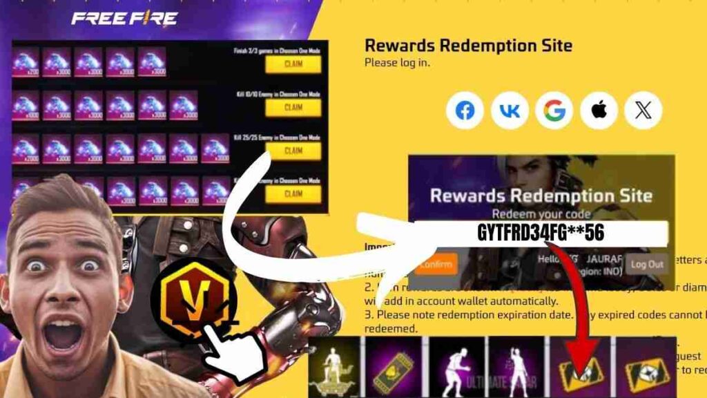 Free Fire Redeem Codes for 16th September 2024